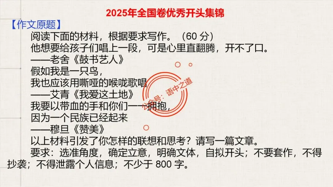 【全套梳理】近几年高考【作文真题】【审题立意+标题+开头】(精品解析) 第53张