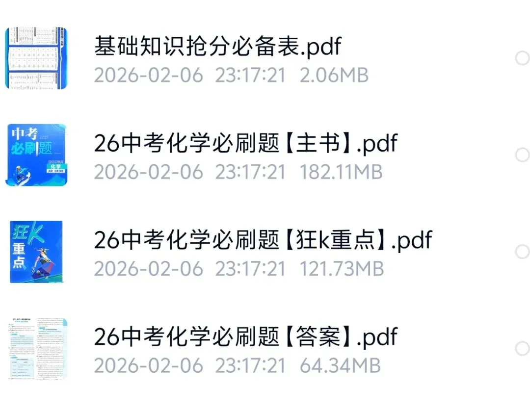 2026中考语数外政史地物化生九科中考必刷题pdf 第4张
