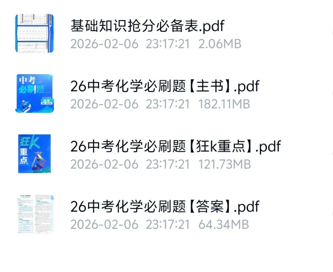 2026中考语数外政史地物化生九科中考必刷题pdf 第5张