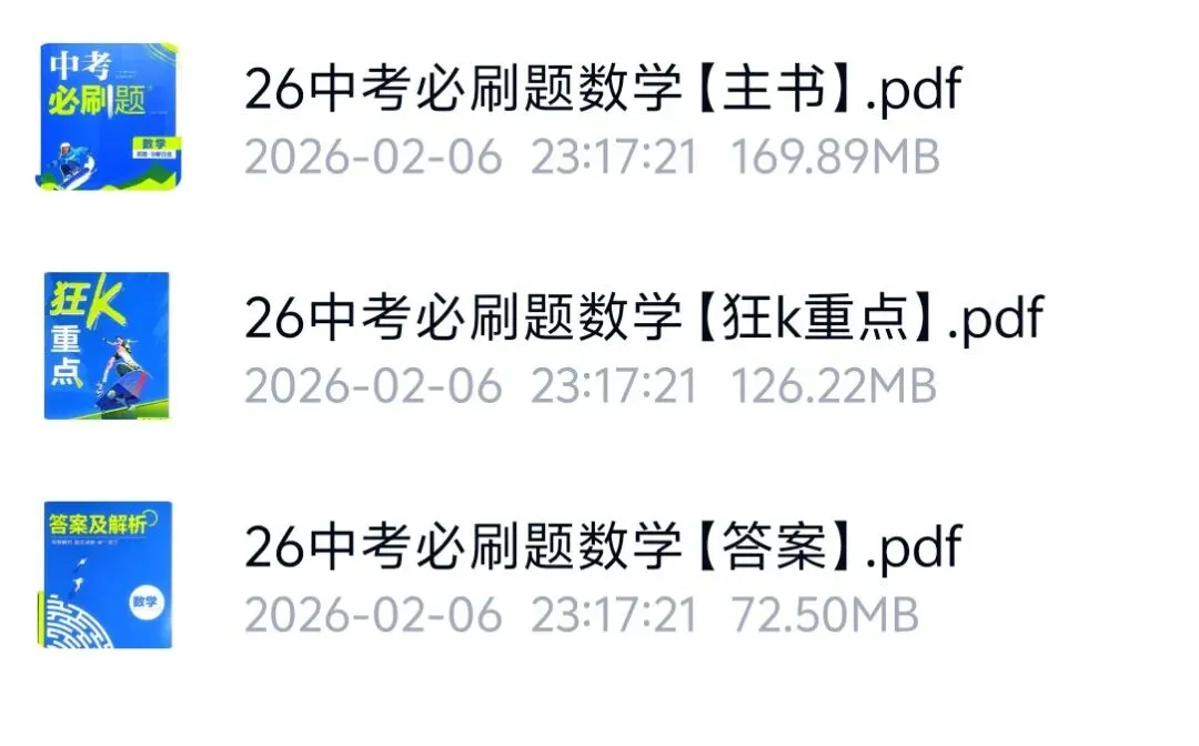 2026中考语数外政史地物化生九科中考必刷题pdf 第8张