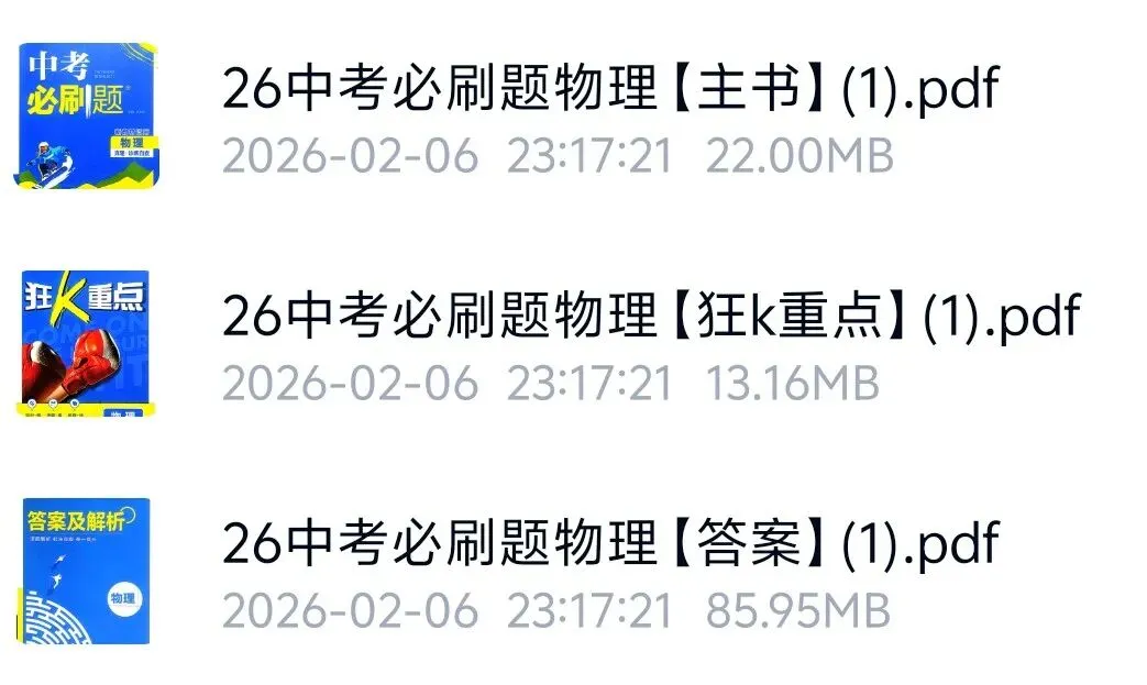 2026中考语数外政史地物化生九科中考必刷题pdf 第9张