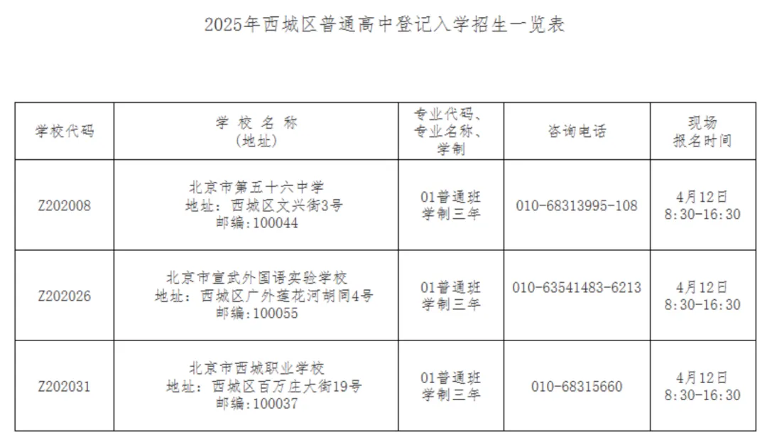 不用中考!北京东西城5所高中摇号入学,4月启动报名 第5张