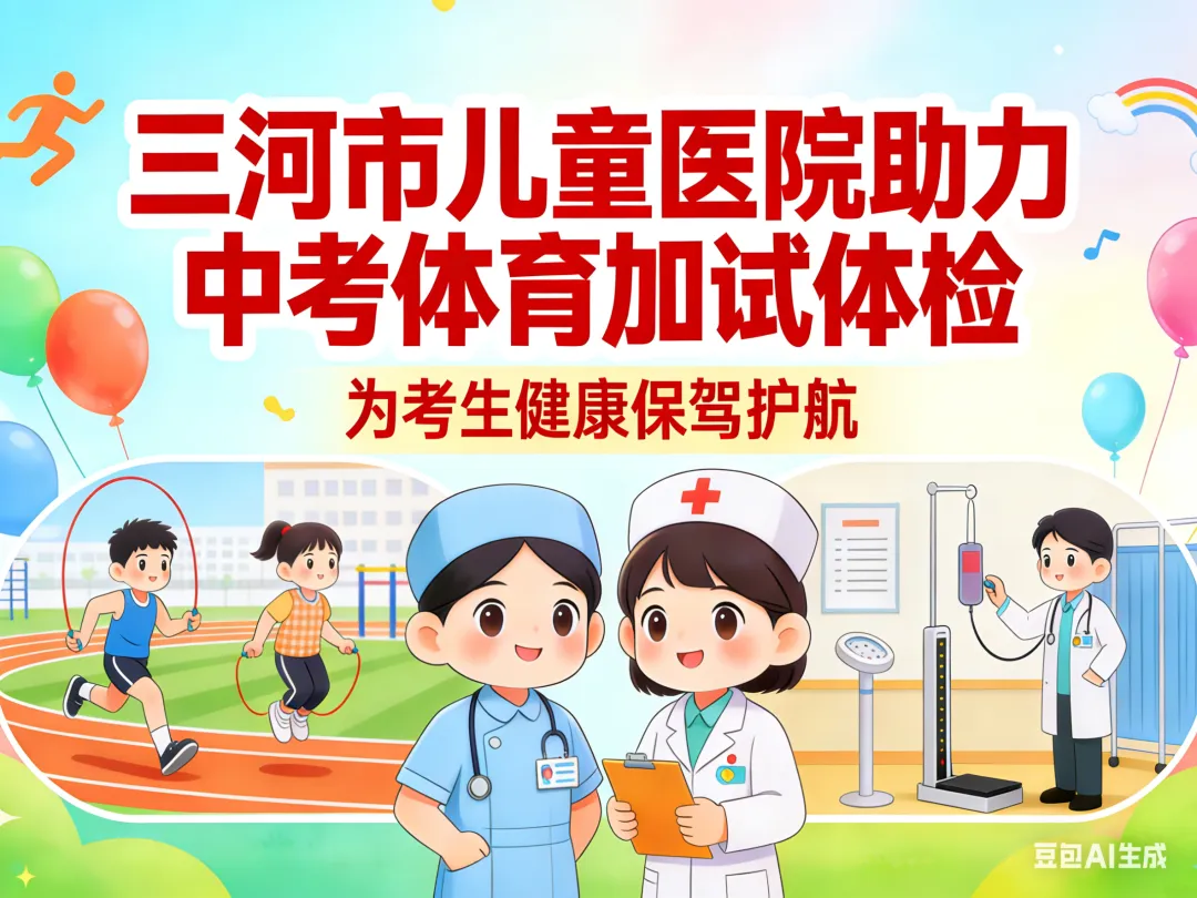 三河市儿童医院【助力中考】体育加试体检正在进行中 第1张