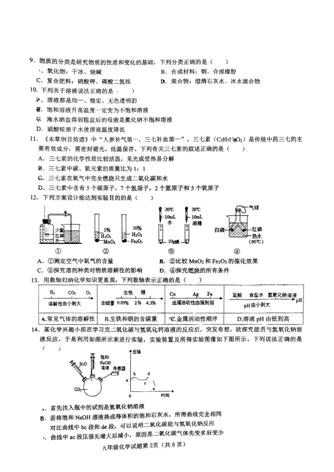 阿文中考第101套2025中考二模化学青附(无水印可下载) 第2张