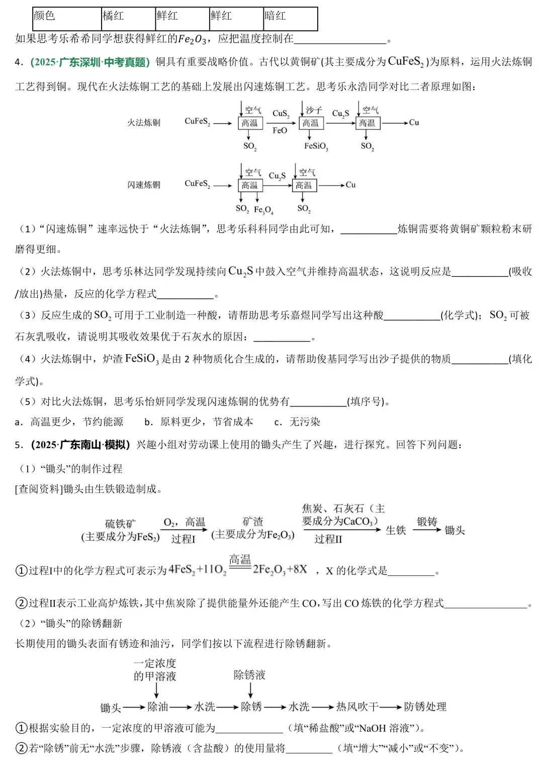2026中考化学必考题型专练:工艺流程图(可下载) 第12张
