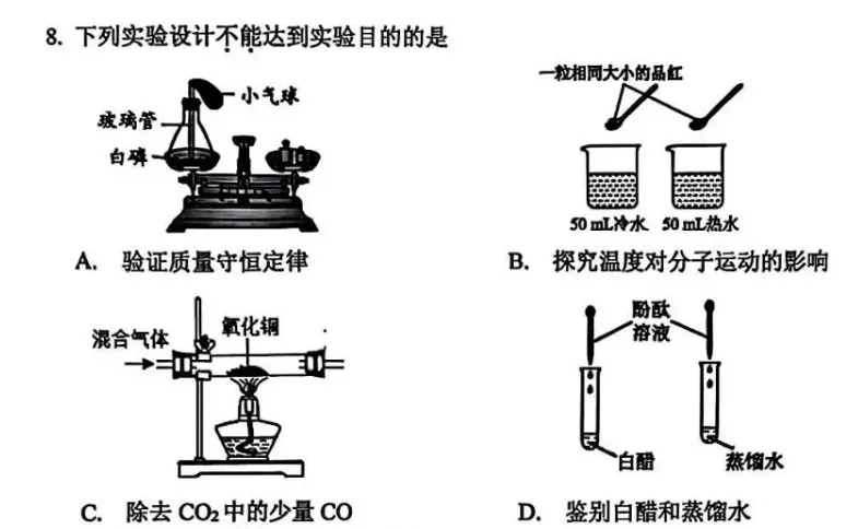2026年中考一模化学试卷 第5张