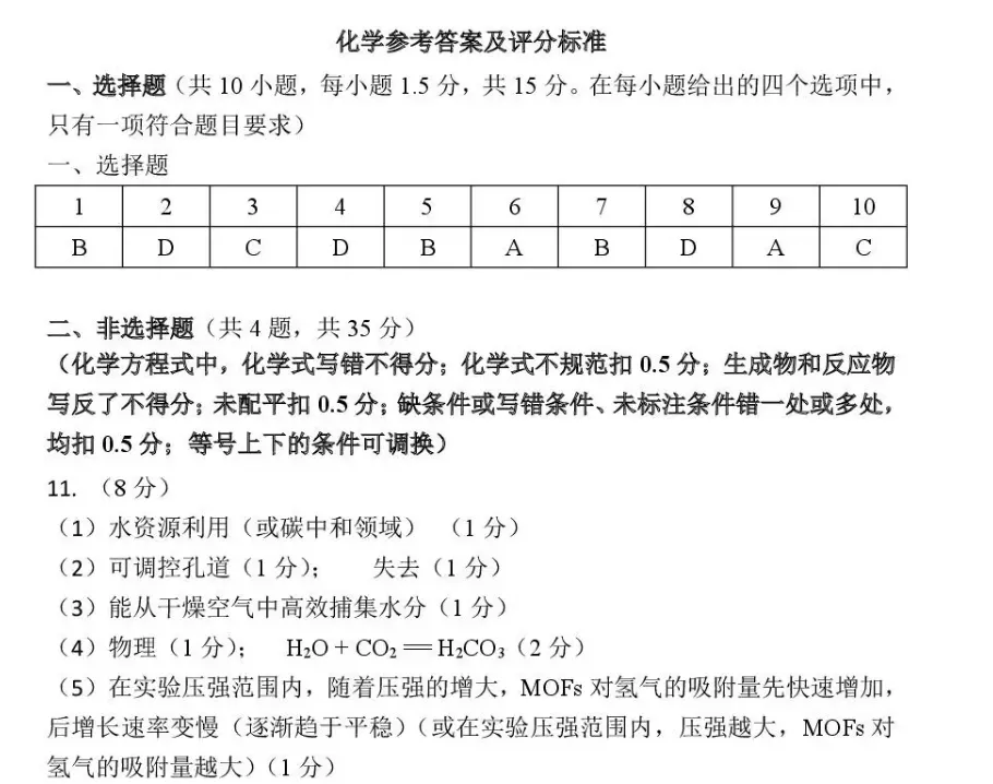 2026年中考一模化学试卷 第14张