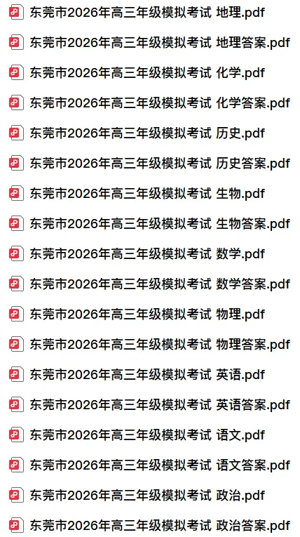 【高三】广东省东莞市2026年高三年级模拟考试(东莞一模)(全) 第3张