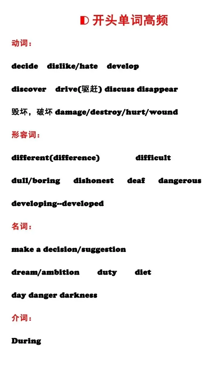 天津中考英语首字母填空到底在考察孩子什么?附首字母高频单词清单 第5张