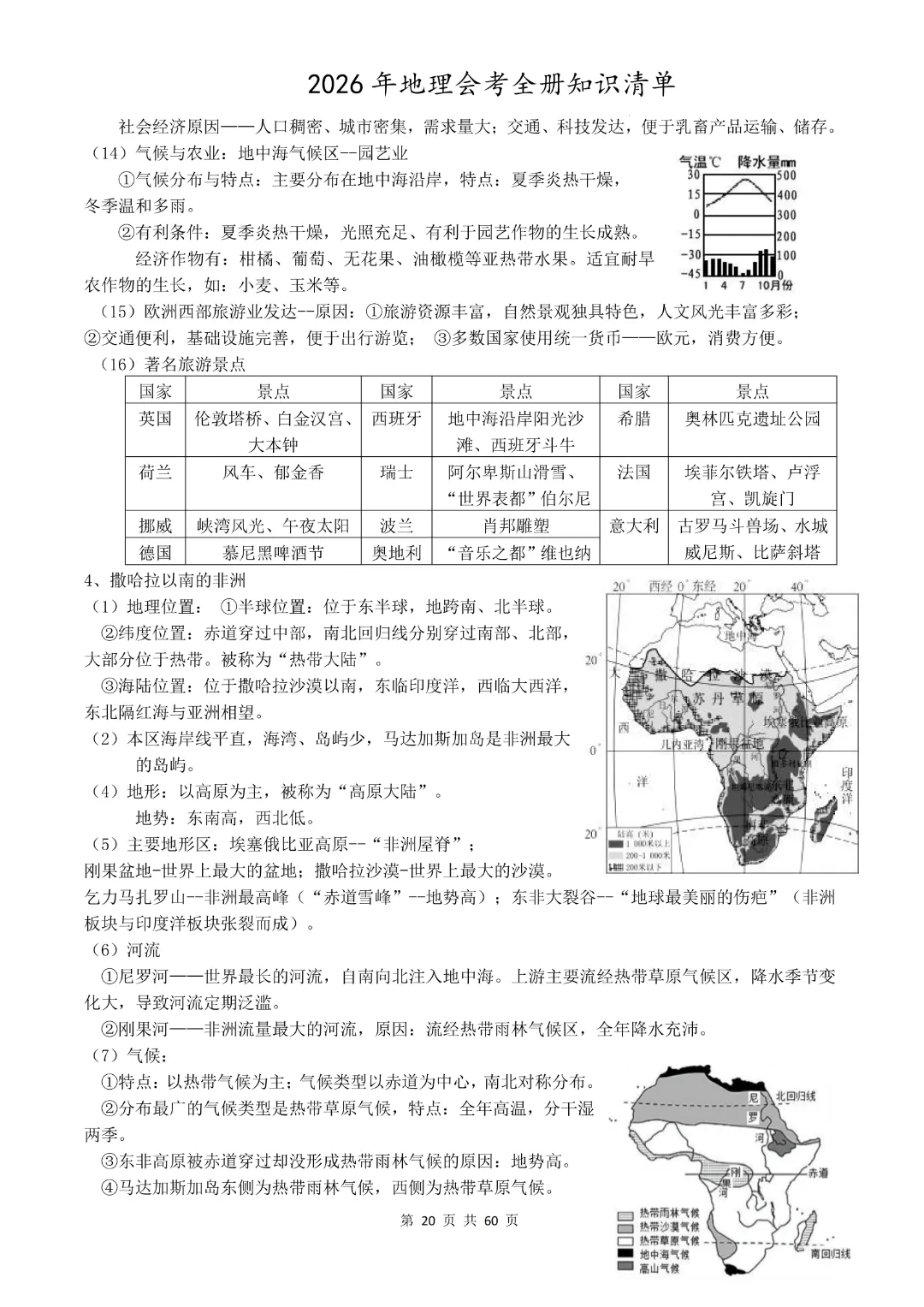 九年级下册地理《中考地理总复习知识清单》完整高清电子版可打印 第17张 九年级下册地理《中考地理总复习知识清单》完整高清电子版可打印 第17张