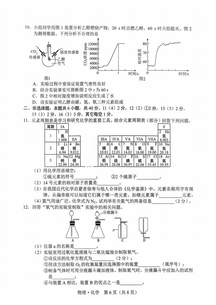 2026吉林化学模拟试卷 第2张