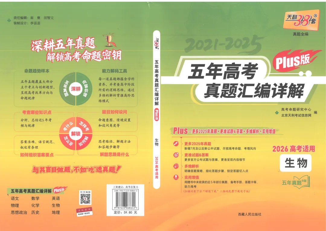2026版天利38套5年真题plus版全科系列pdf版生物篇主书 第7张