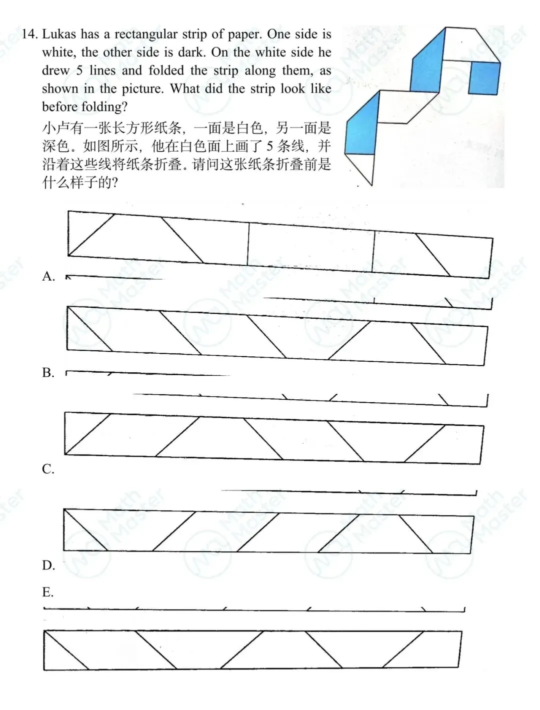 清晰版!2026袋鼠数学LevelC真题+答案 第7张