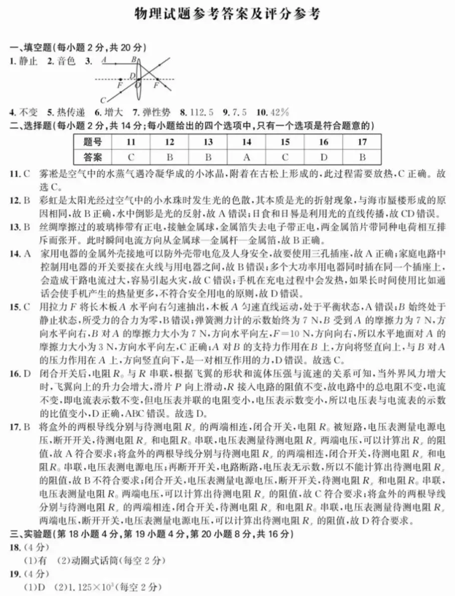 2026中考物理信息交流卷 第6张
