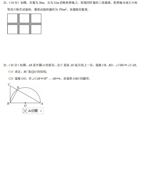 雕龙数学九年级新课结束模拟考丨这张试卷帮你查漏补缺! 第7张 雕龙数学九年级新课结束模拟考丨这张试卷帮你查漏补缺! 第7张