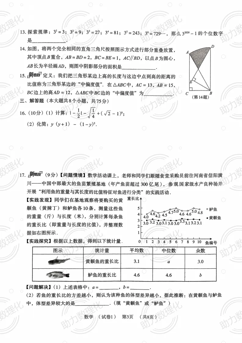 2026河南中考模拟数学试卷及答案解析(卷33) 第3张 2026河南中考模拟数学试卷及答案解析(卷33) 第3张