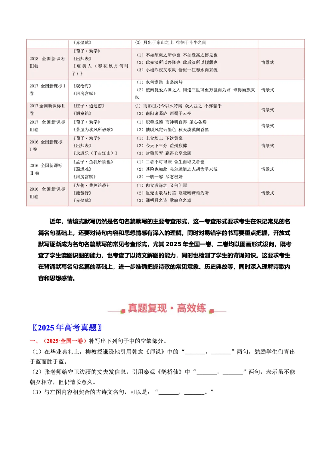 转载:冲刺复习核心素材|高考语文近十年真题资料 第35张