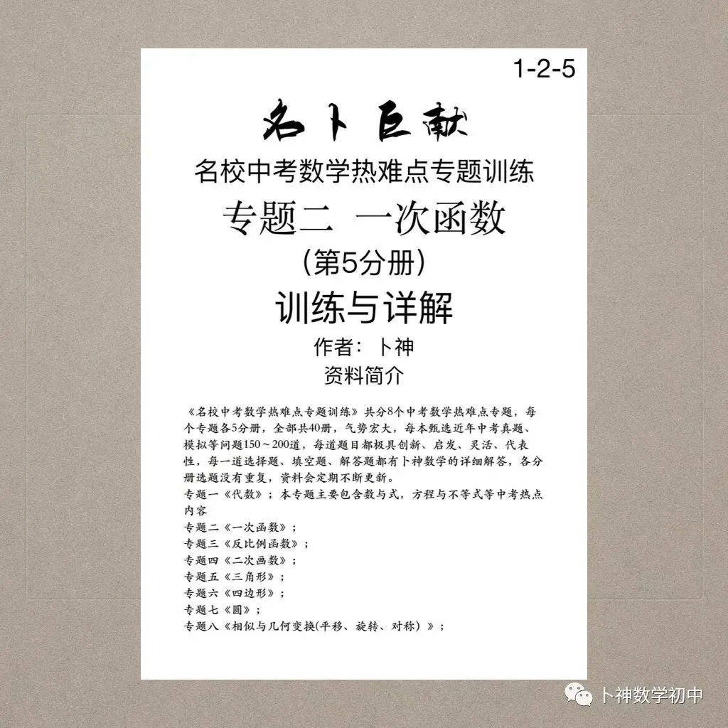 《名校中考数学热难点专题训练》更新至6分册/40本中考专题巨作/空前绝后 第79张