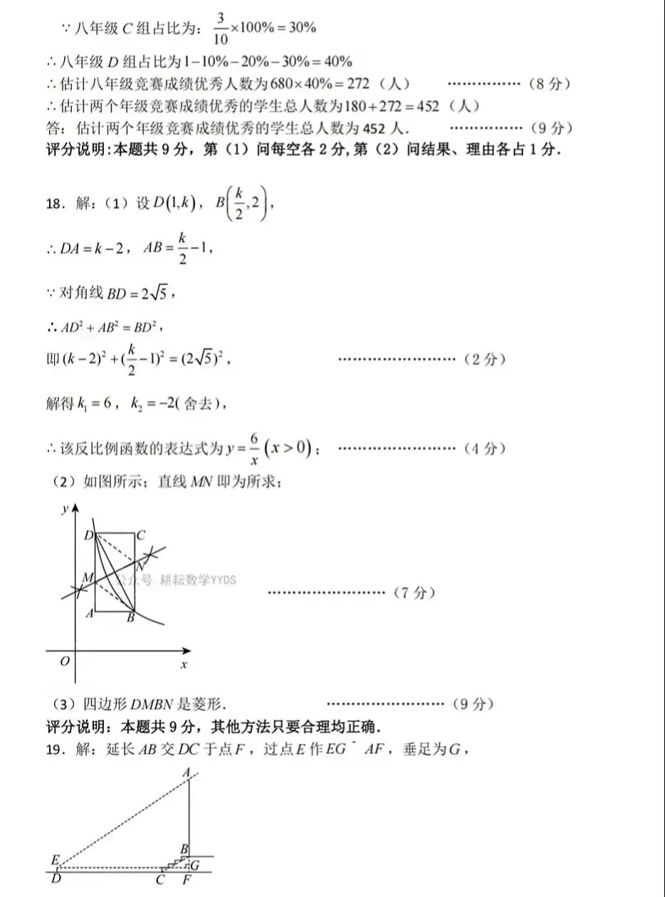 2026中考数学各地名校模拟试卷 第35张