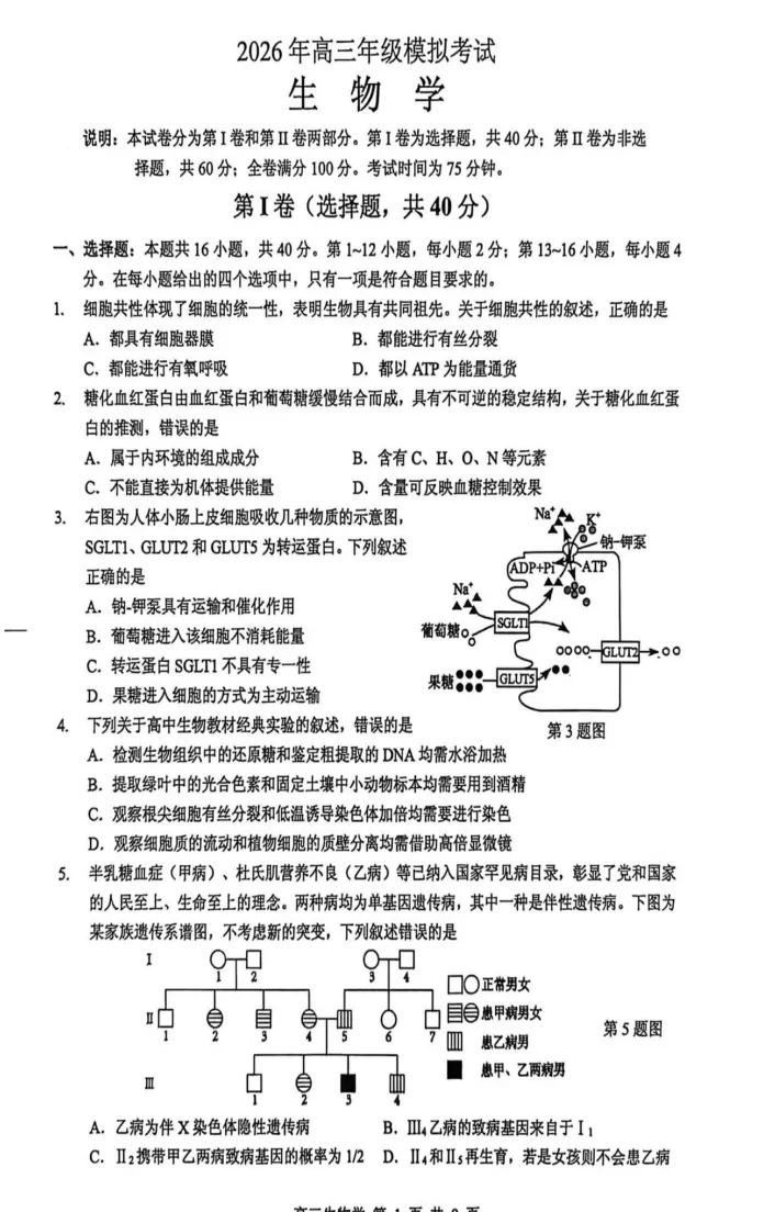 (全科)广东省东莞市2026年高三年级模拟考试(东莞一模)【全科】试卷和参考答案汇总(可下载PDF) 第24张