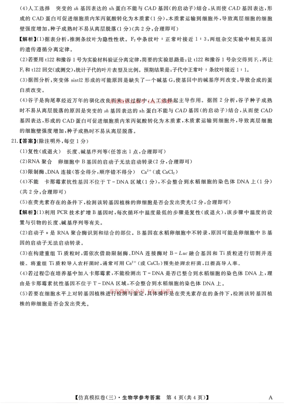 2026年普通高校招生考试仿真模拟卷三答案 第10张