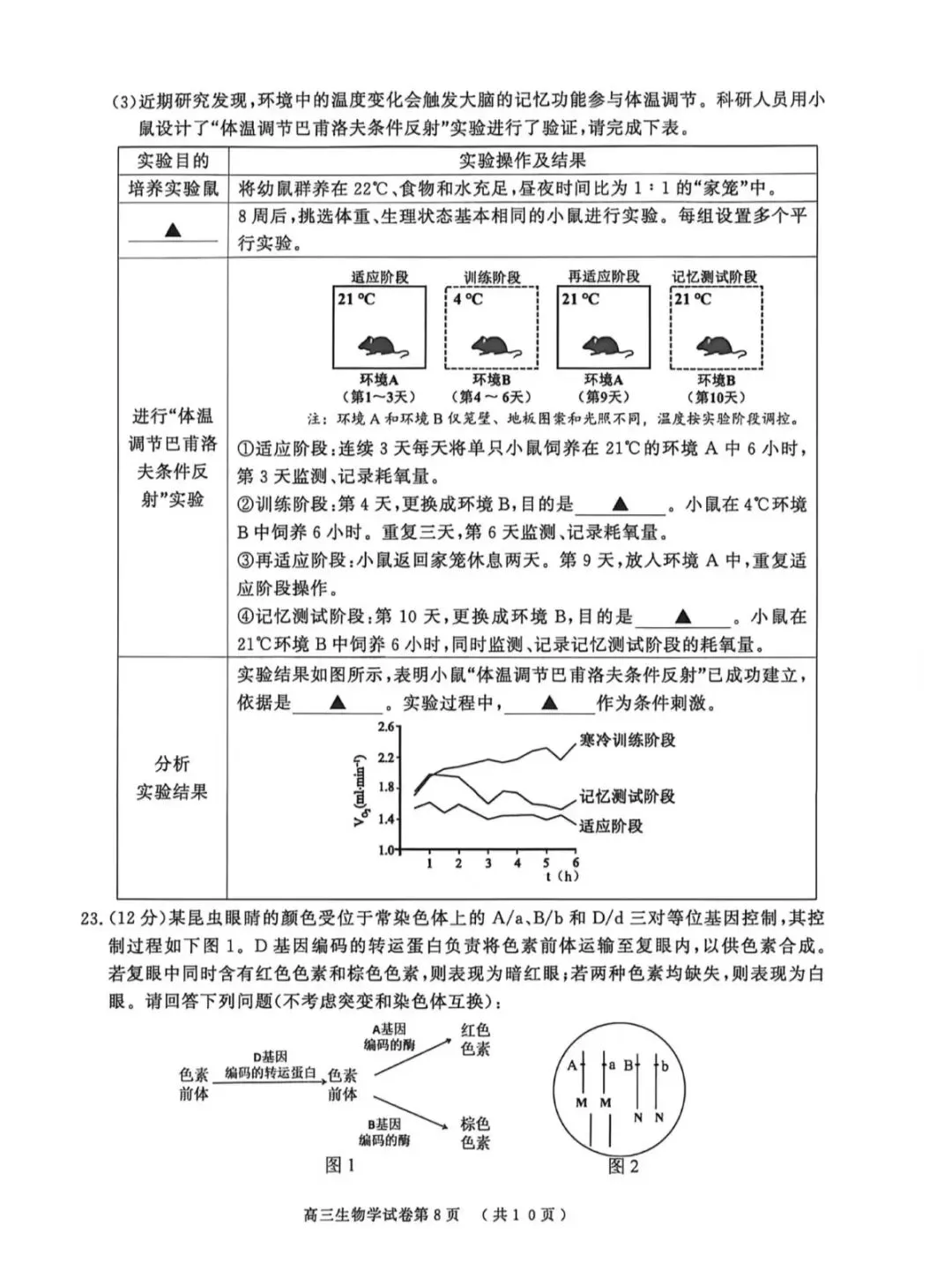 2026年南京盐城一模生物学试卷和参考答案 第8张