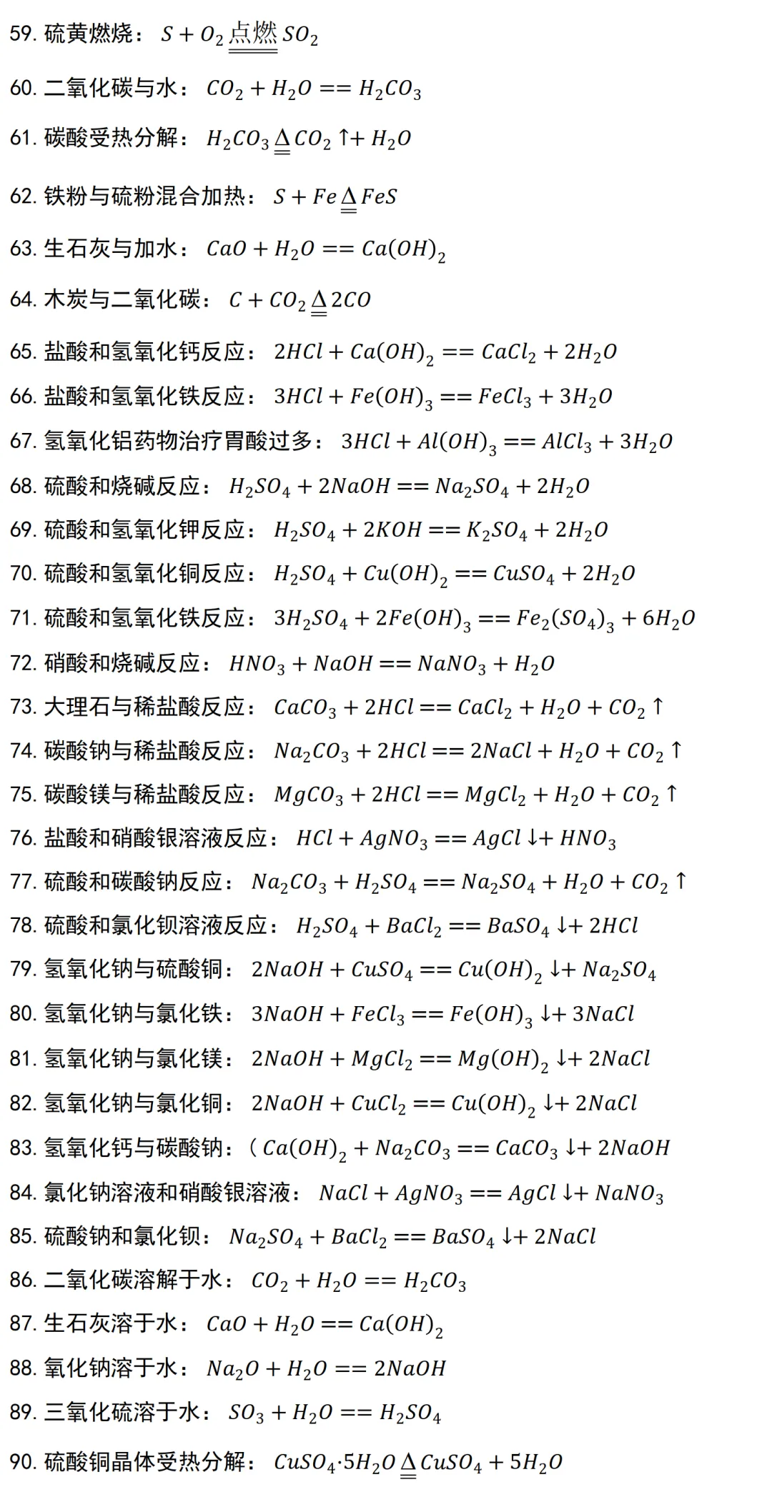 【2026中考】必背化学方程式114个(可打印),逢考必出,重点掌握! 第5张 【2026中考】必背化学方程式114个(可打印),逢考必出,重点掌握! 第5张
