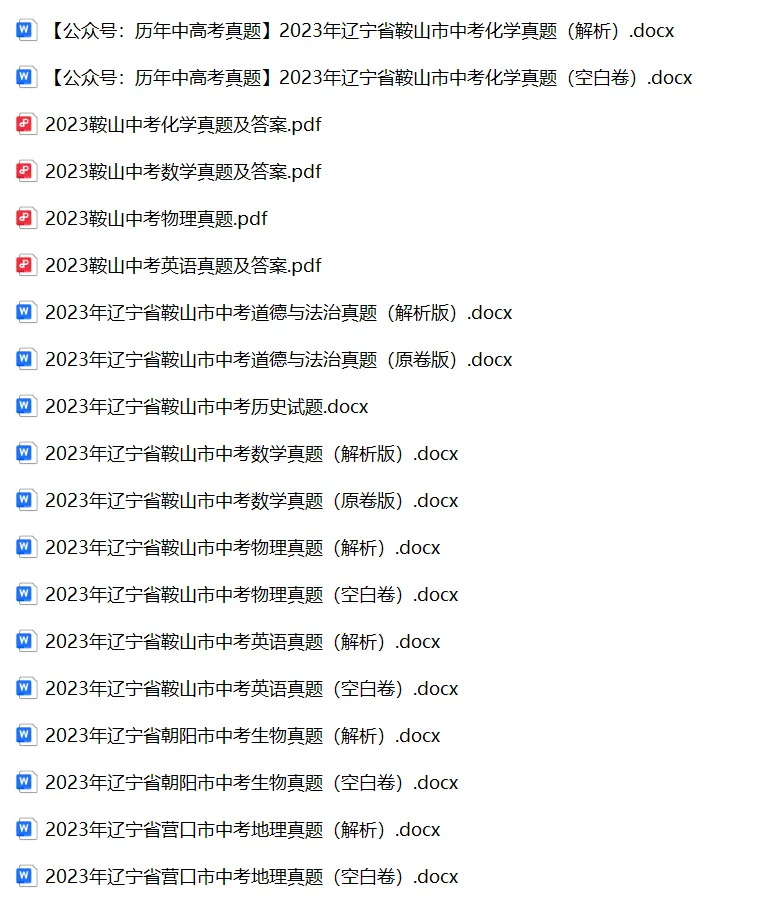 2023年辽宁省鞍山市中考试卷下载(9科)+答案(文末有word+pdf电子版免费下载) 第6张