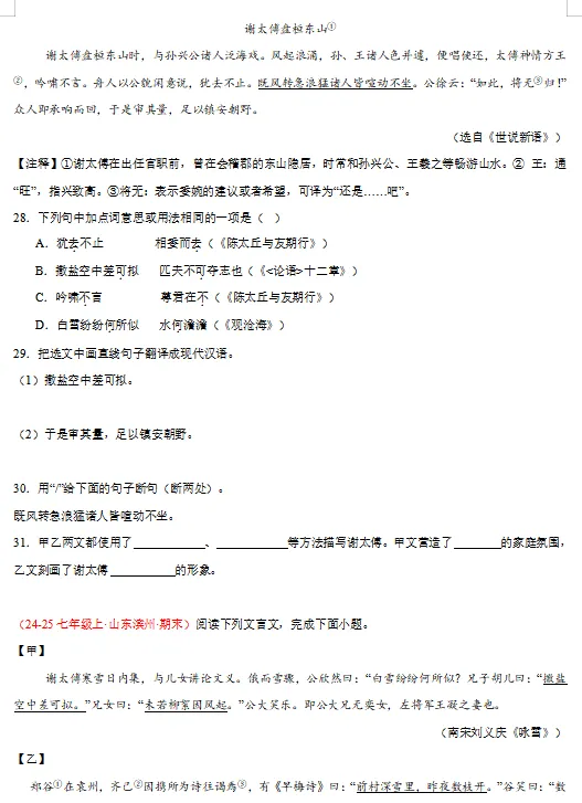 2026年中考语文:文言文对比阅读【重点】专练(全国通用版),打印一份吃透了,考试轻松突破120+! 第10张