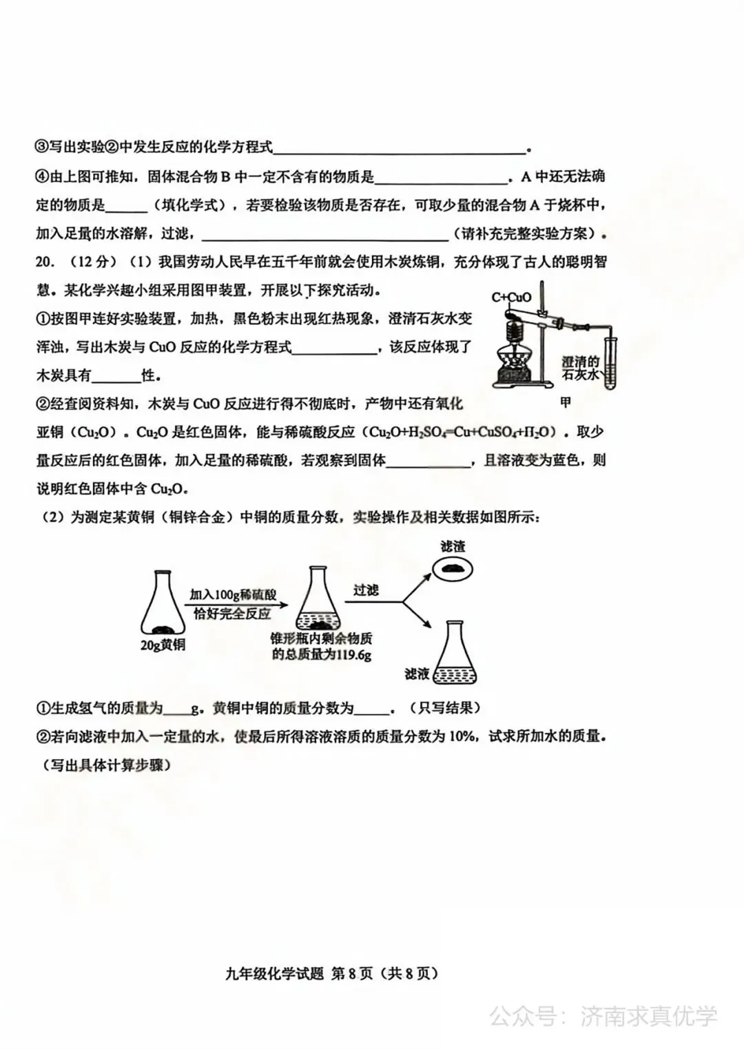 【模拟】2026年莱芜中考第一次模拟考试化学试卷 第8张