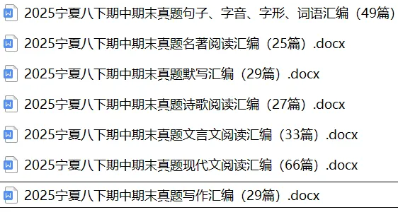2025宁夏八下期中期末真题句子、字音、字形、词语汇编(49篇) 第3张