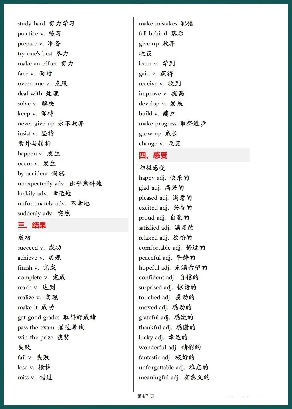 中考英语|2026春中考英语写作满分必备高频单词,考前必刷(背诵+默写版) 71页可下载打印! 第5张