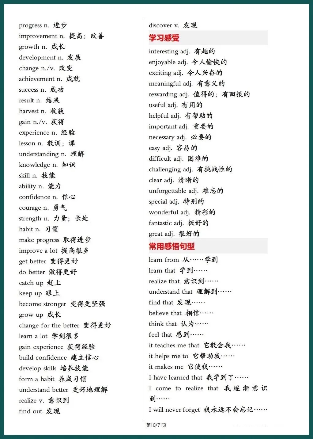 中考英语|2026春中考英语写作满分必备高频单词,考前必刷(背诵+默写版) 71页可下载打印! 第11张