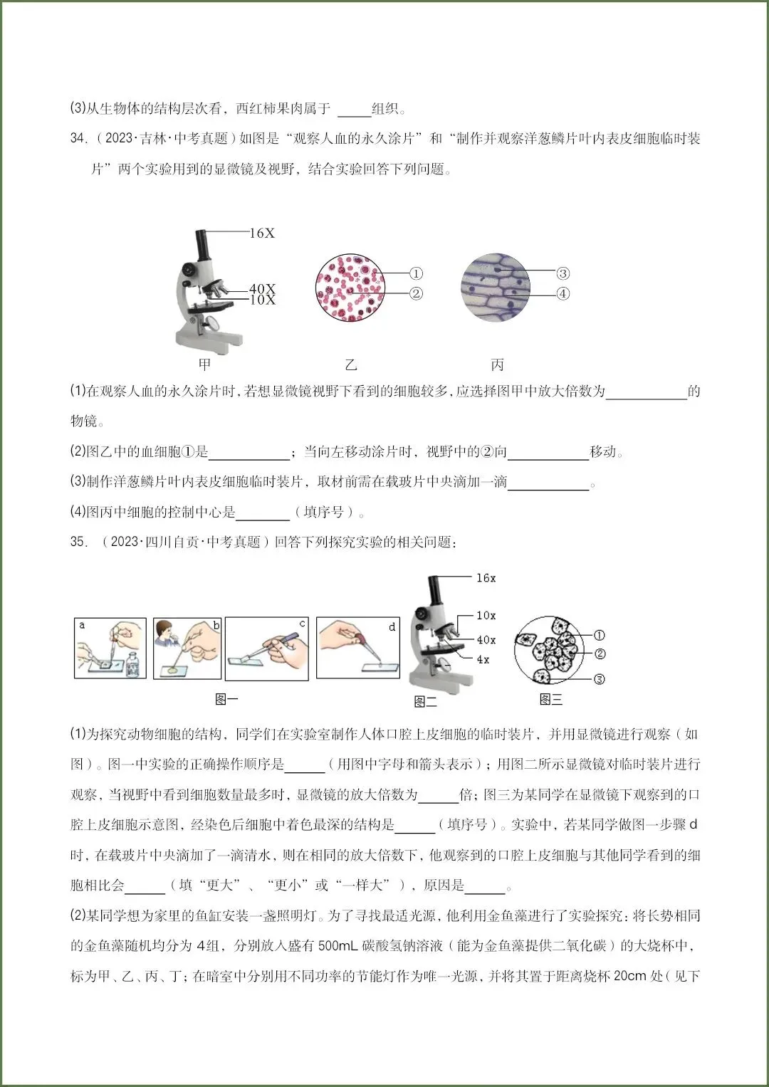 生物会考|2026《生物会考》三年中考真题分类汇编共15个专题(原卷版+答案)全国通用,电子版可打印下载! 第12张