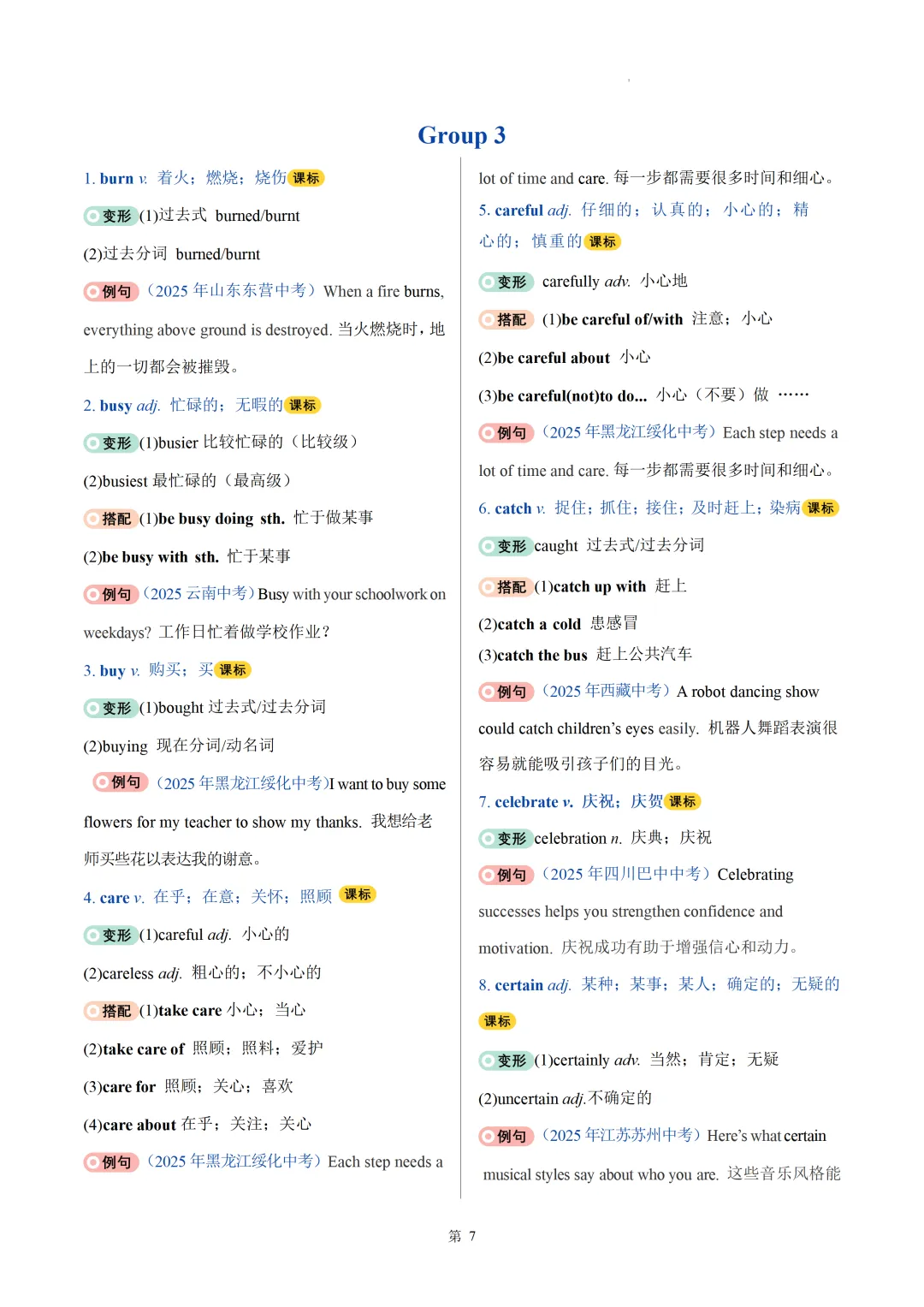 2026中考英语高频词汇变形归纳(一)(背诵版) 第9张