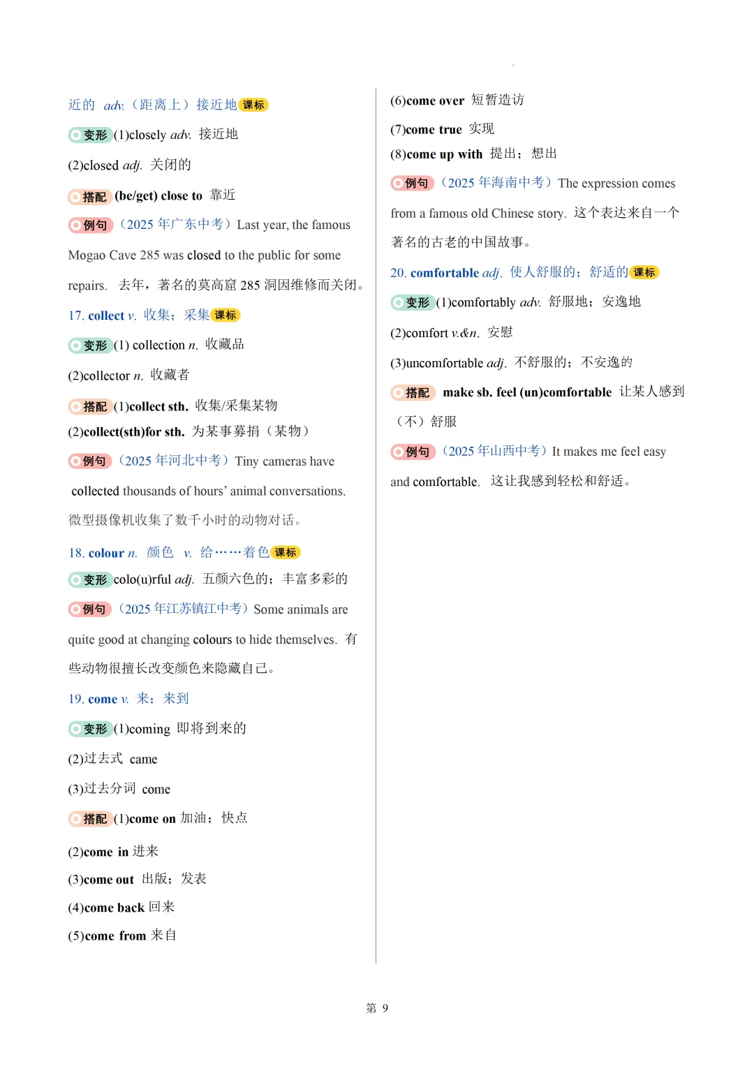 2026中考英语高频词汇变形归纳(一)(背诵版) 第11张