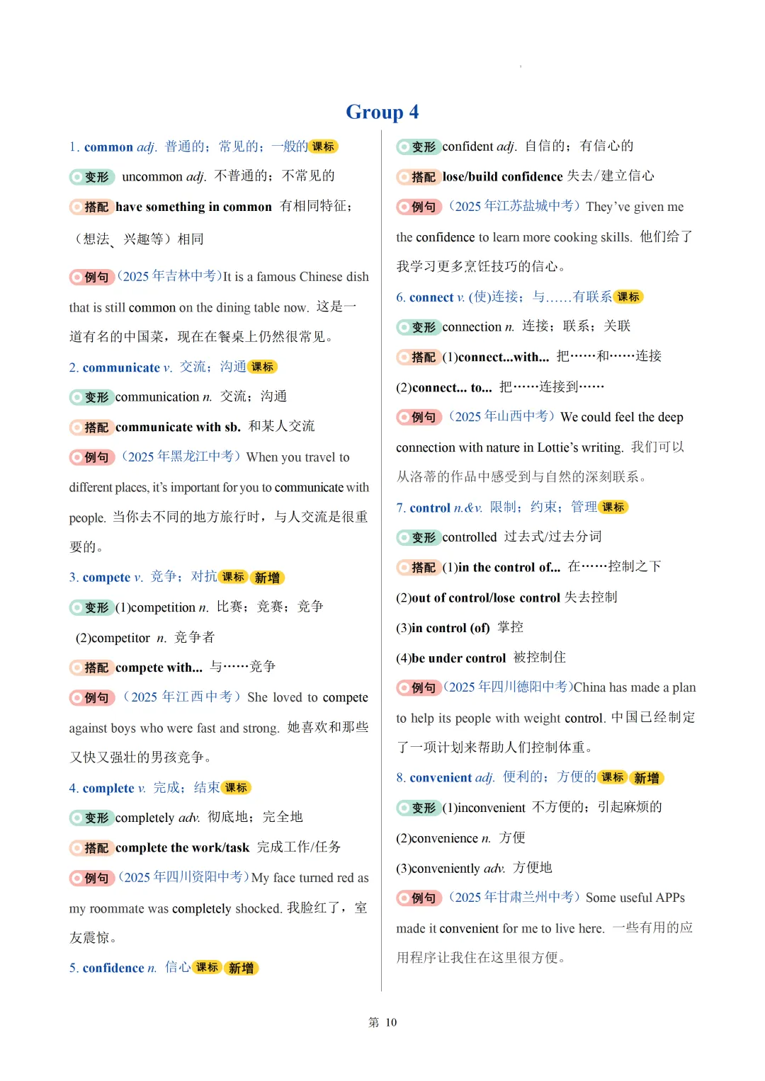 2026中考英语高频词汇变形归纳(一)(背诵版) 第12张