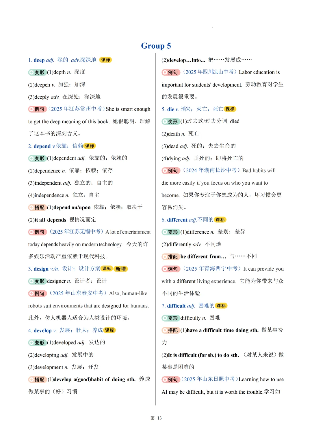 2026中考英语高频词汇变形归纳(一)(背诵版) 第15张