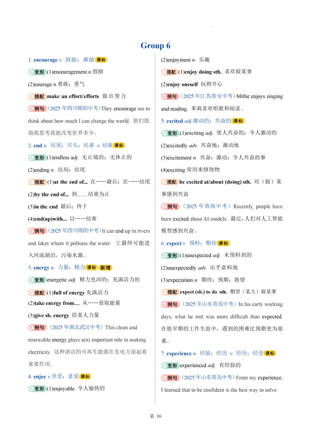 2026中考英语高频词汇变形归纳(一)(背诵版) 第18张