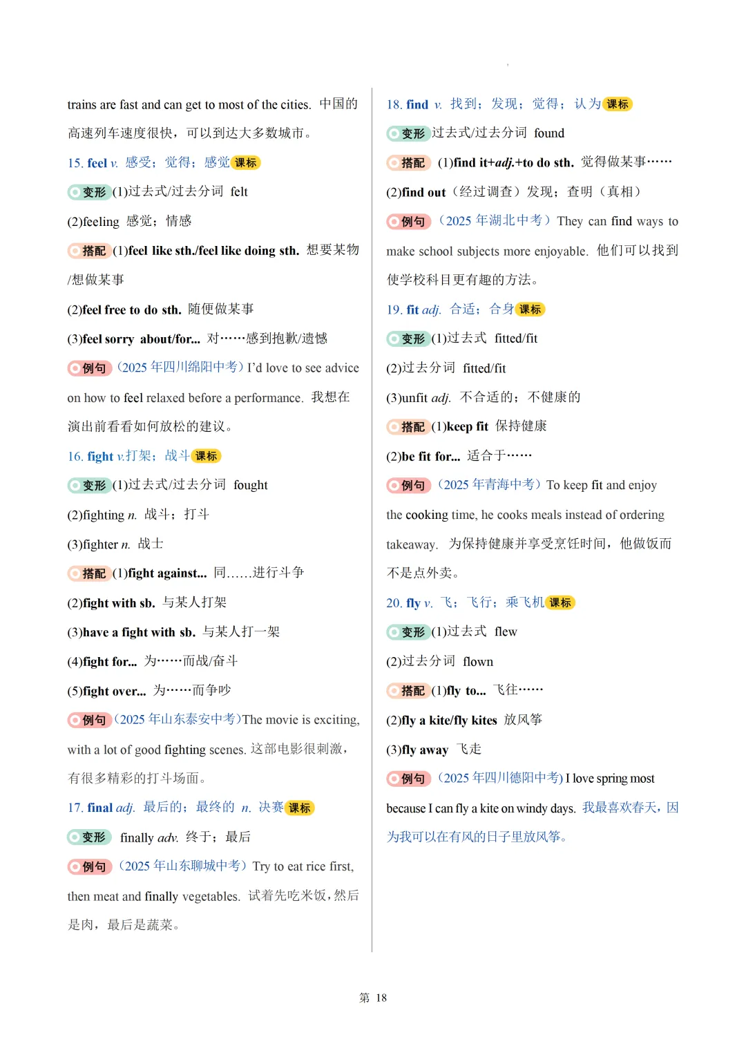 2026中考英语高频词汇变形归纳(一)(背诵版) 第20张