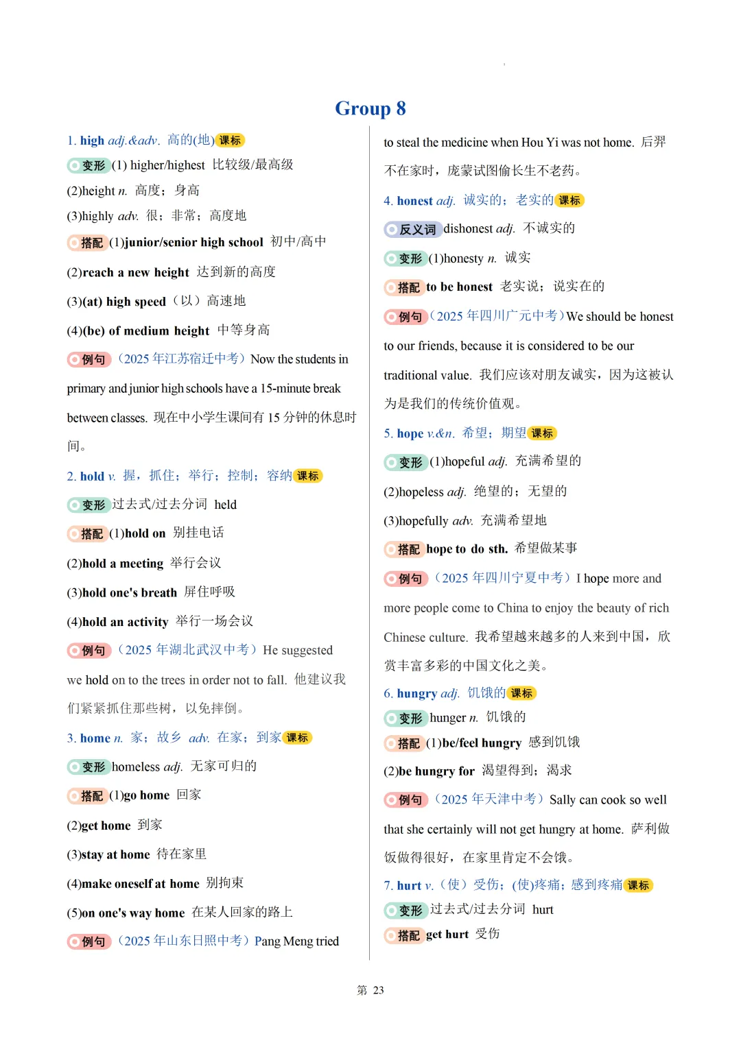 2026中考英语高频词汇变形归纳(一)(背诵版) 第25张