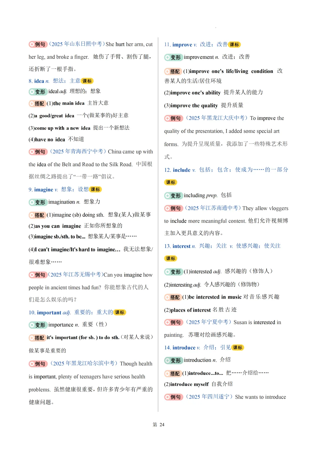 2026中考英语高频词汇变形归纳(一)(背诵版) 第26张