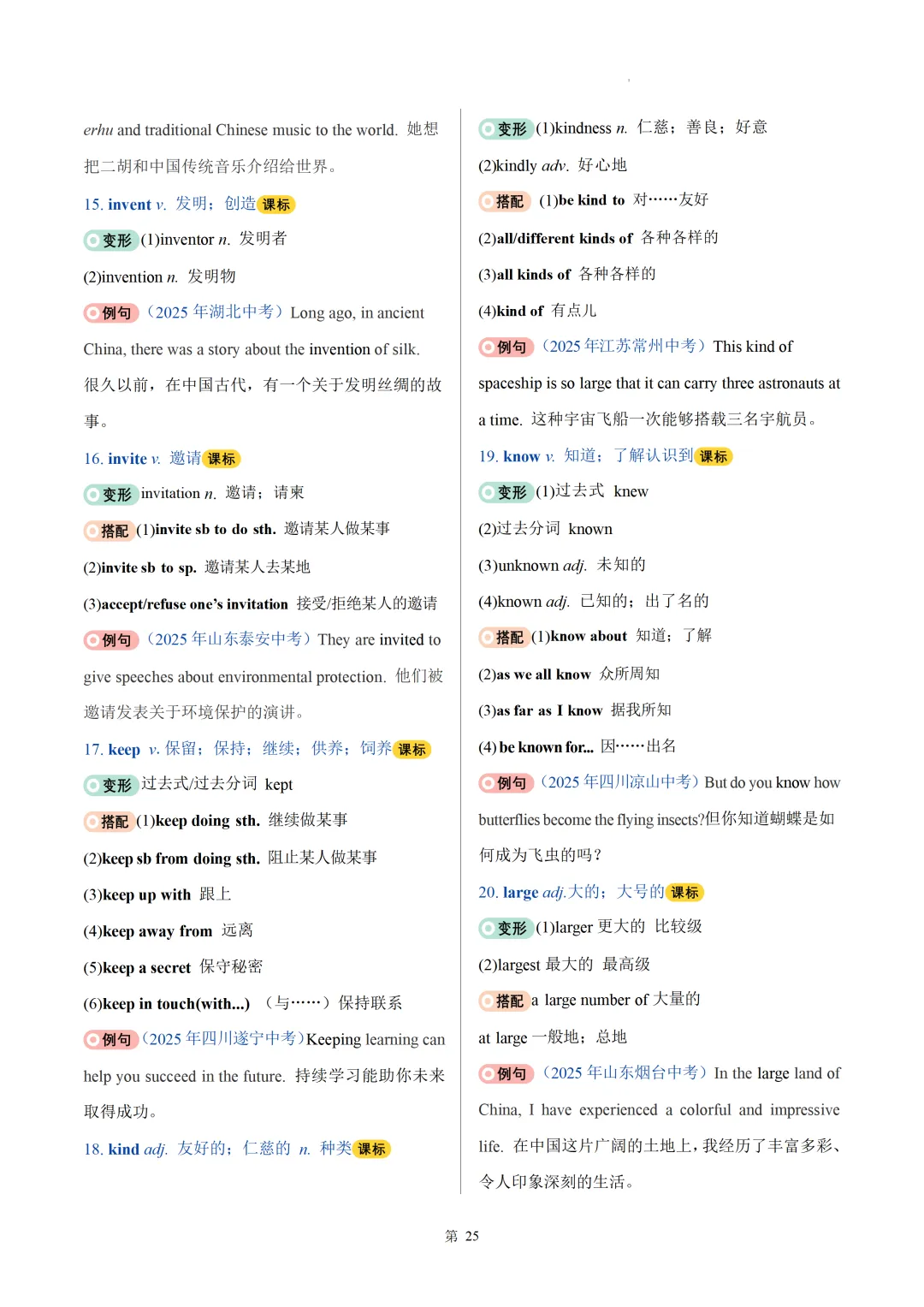 2026中考英语高频词汇变形归纳(一)(背诵版) 第27张