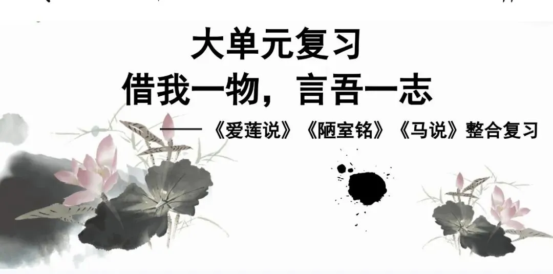 中考古诗文提分!3篇托物言志文言文核心考点速记《爱莲说》《陋室铭》《马说》 第1张