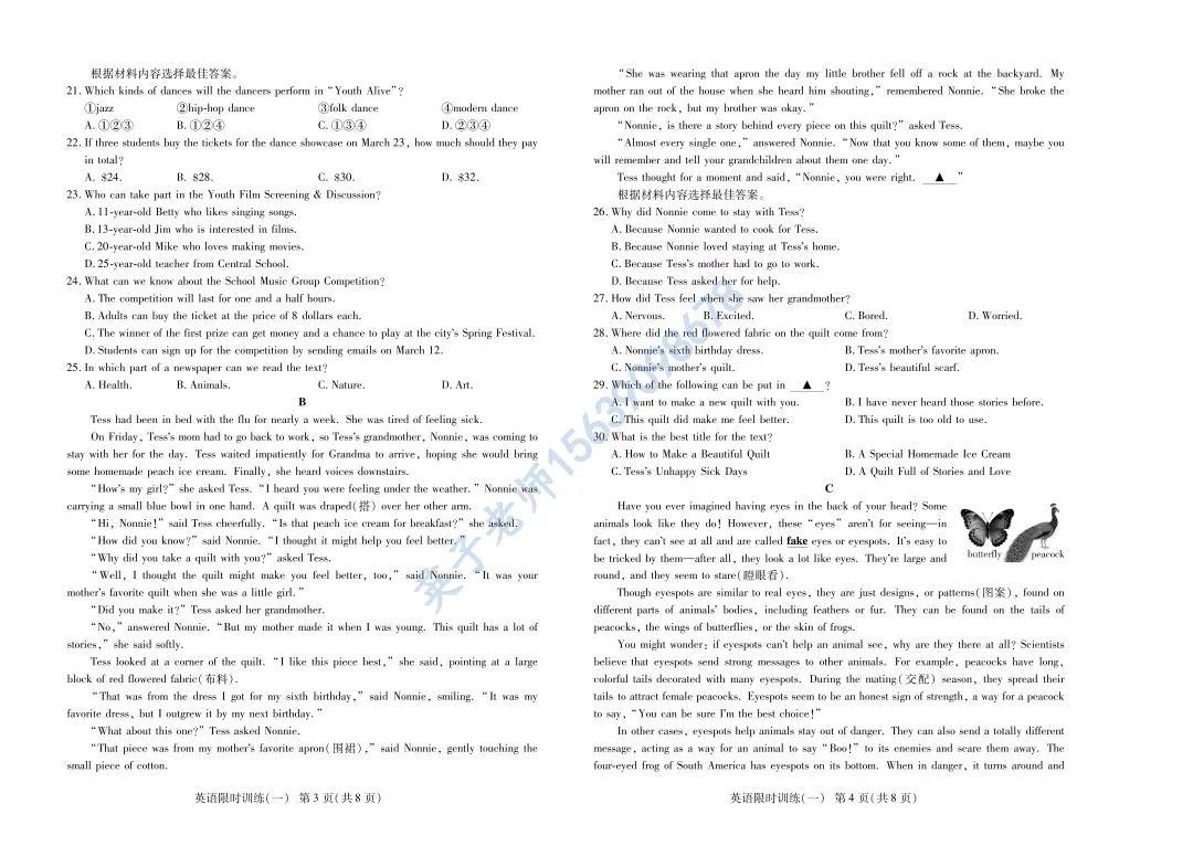 【英语】洛阳市九年级下学期模拟考 第2张