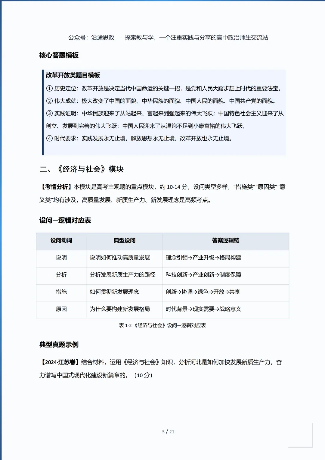 收藏:高中政治7册“高考真题逻辑链”主观题答题模板,让思路更清晰 第6张