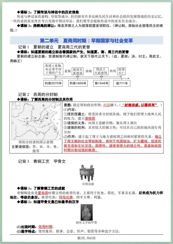 2026中考历史全六册知识点复习提纲,有完整版可打印 第5张