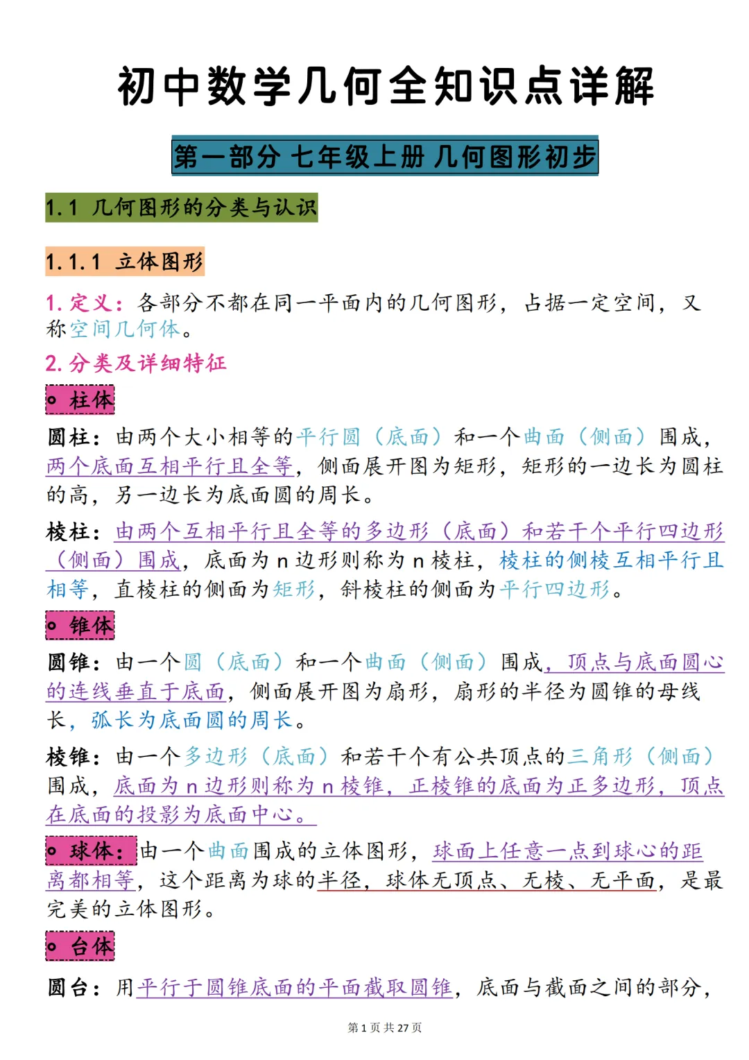 中考数学必背【重难点几何图形】,可打印 快收藏 第1张 中考数学必背【重难点几何图形】,可打印 快收藏 第1张