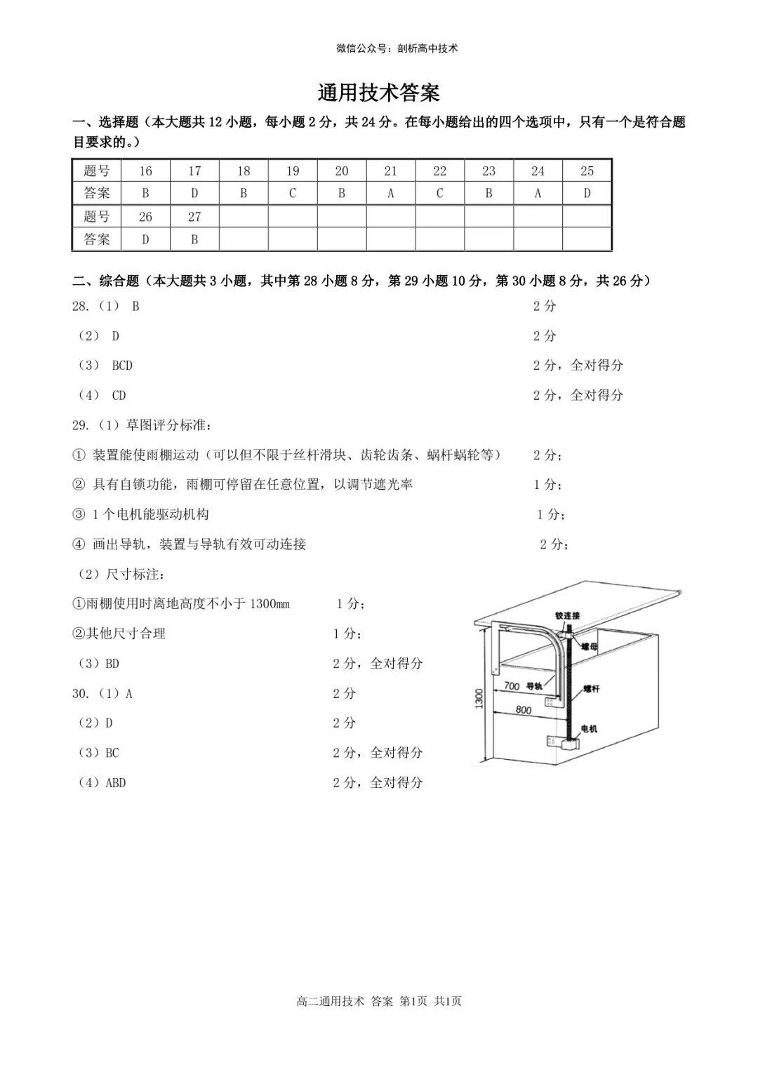 浙江四校联考高二技术试卷 第16张