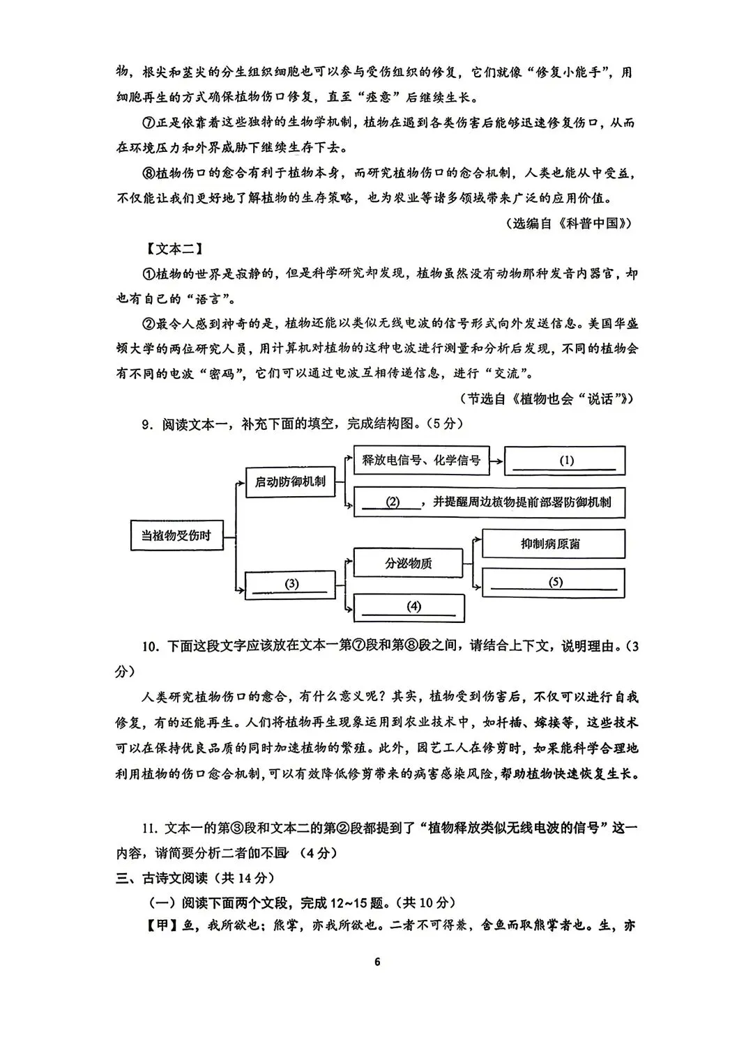 河南省2026年春期九年级语文试卷及答案 第6张
